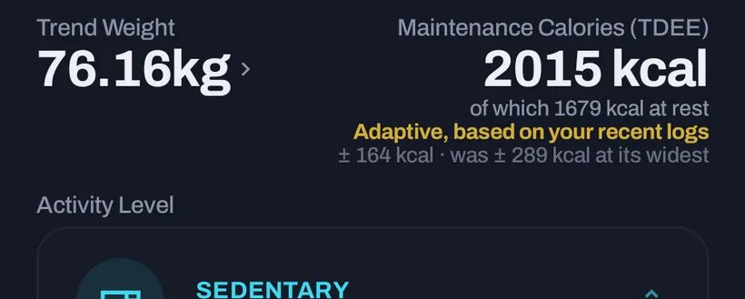 A measured maintenance figure with its margin of error